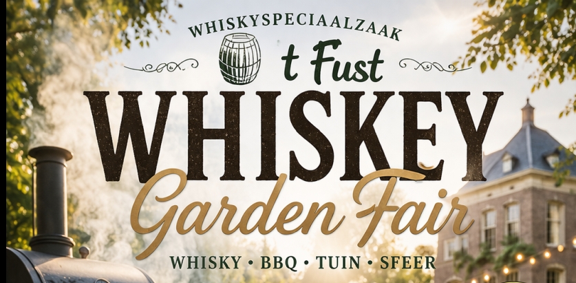 Bezoekers proeven verschillende whisky's tijdens een sfeervolle bijeenkomst in een stadstuin in Hoorn.