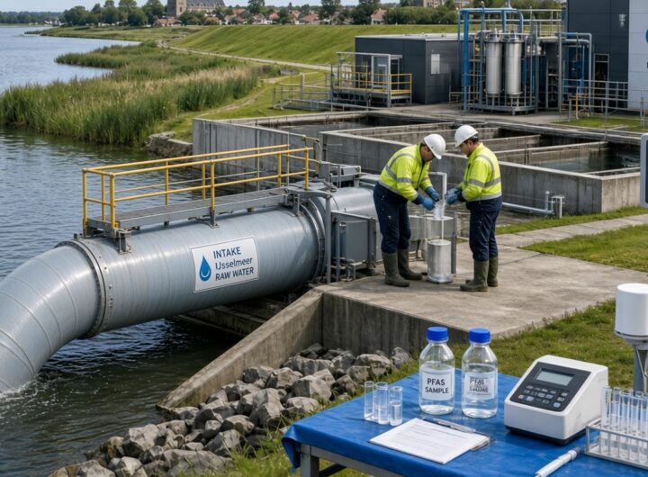 Drinkwaterwinning uit het IJsselmeer, een belangrijke bron van drinkwater in Noord-Holland waar PFAS wordt aangetroffen.