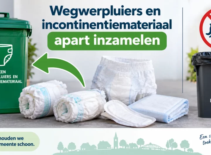 Wegwerpluiers en incontinentiemateriaal die apart moeten worden ingezameld
