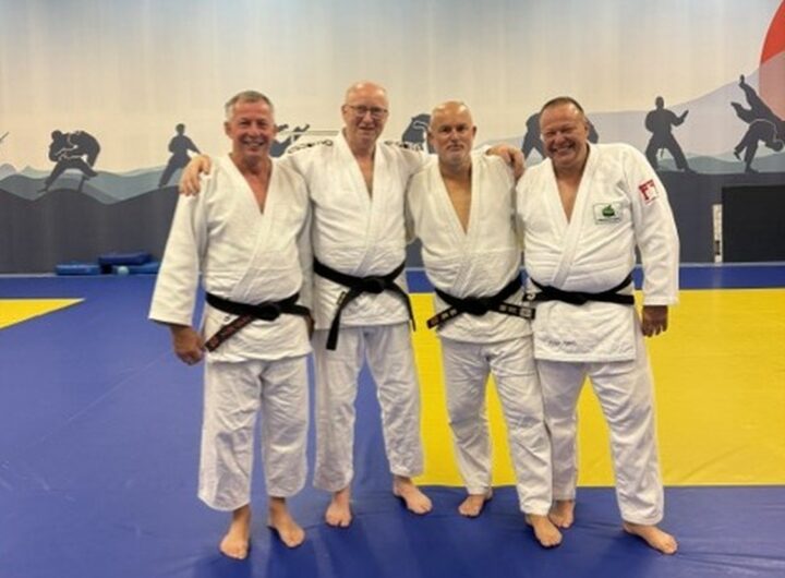 Op de foto Van links naar rechts; Eric Bos van BOS Sport, Cees Veen van Judoschool Cees Veen, Michel Lakeman van Budo Sport Hoorn en Steven Appels van Judoschool Appels.