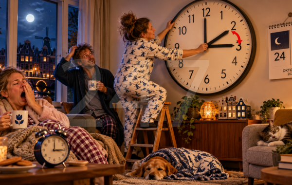 In de nacht van 24 op 25 oktober 2026 gaat de klok om 03.00 uur een uur terug naar 02.00 uur.