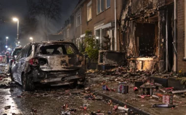 Verboden vuurwerk veroorzaakt schade aan een auto en woning. Sinds 1 augustus 2026 riskeren particulieren die illegaal vuurwerk afsteken hoge schadeclaims, strafrechtelijke vervolging en een strafblad.